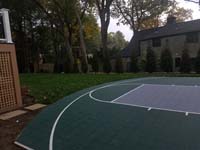 Custom rounded basketball court in Needham, MA.