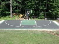 Apparently our only surviving finsihed picture of a basketball court surface in graphite and olive green shades in Raynham, MA.