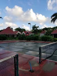 PCaribbean tennis court restoration at Sandals Grande Antigua Resort and Spa in St. Johns, Antigua.