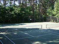 Commercial tennis court waiting for reconstruction in Duxbury, MA.