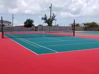 Barbuda tennis court on existing surface.