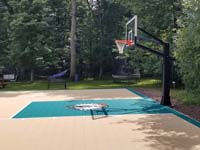 View from right end down length of backyard court in Brockton, MA.