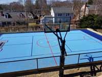 Basketball hoop system and hockey nets have arrived for multicourt in Hingham, MA.