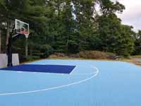 Home basketball court upgrade of old asphalt court in Cape Cod village of Pocasset in Bourne, MA.