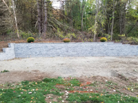 Same spot as completed court, before court construction, wall already in place in Upton, MA.