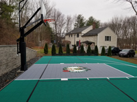 View from left end down length of basketball court in Upton, MA.