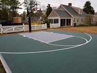 Dark green basketball court in Duxbury, MA.